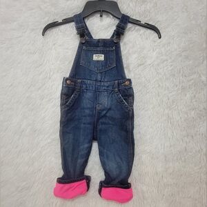 OshKosh B'gosh Blue Overalls with Pink Cuffs